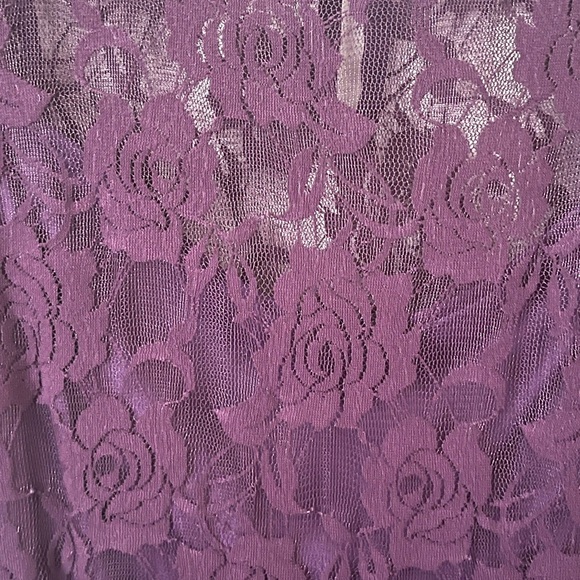 Nemidor Elegant Purple Floral Lace Midi Dress with Waist Tie Plus Size 14 - Picture 8 of 16
